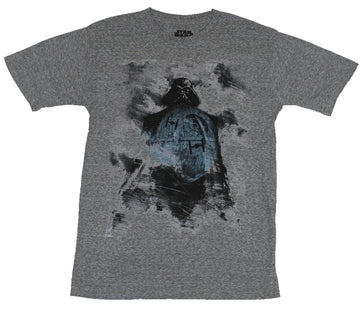 Star Wars Mens T-Shirt - Darth Vader's Shadow Over the Death Star Stylized Image