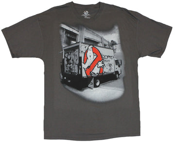 Ghostbusters Mens T-Shirt - Graffiti Covered No Ghost Logo Truck Image