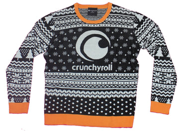 Crunchyroll Unisex Sweater - Logo Centered Over Holliday Pattern