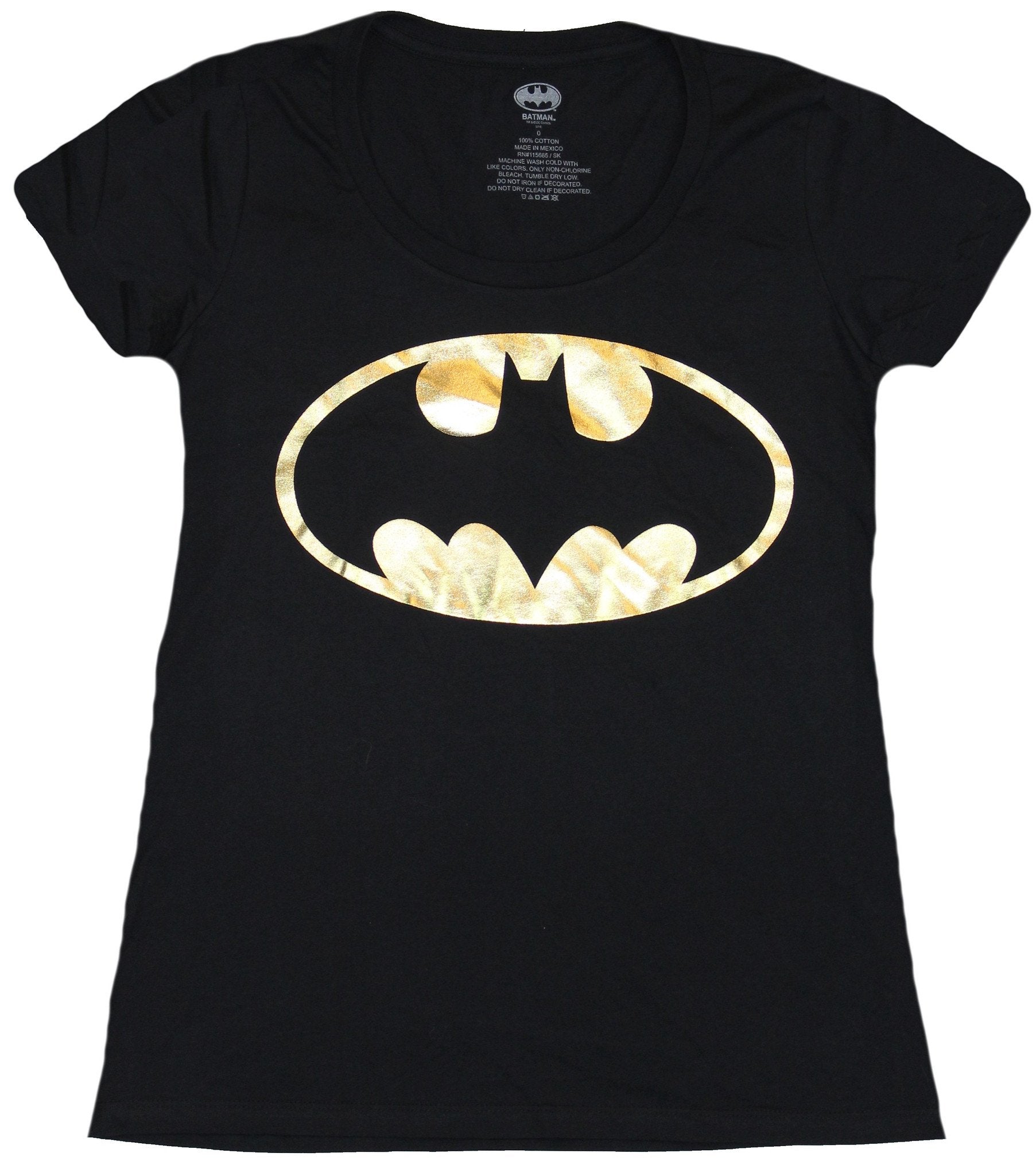 Batman (DC Comics) Womens T-Shirt - Classic Oval Foil Logo Image