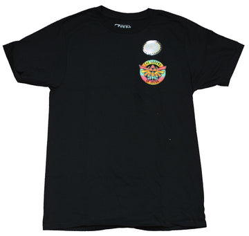Legend of Zelda Mens T-Shirt - Neon Triforce Lapel & Back Image