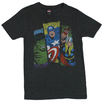 The Avengers Mens T - Captain America Hulk Thor /triple Swath Image
