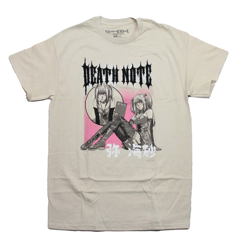 Death Note Mens T-Shirt - Misa Amane Reading Book Pink Background