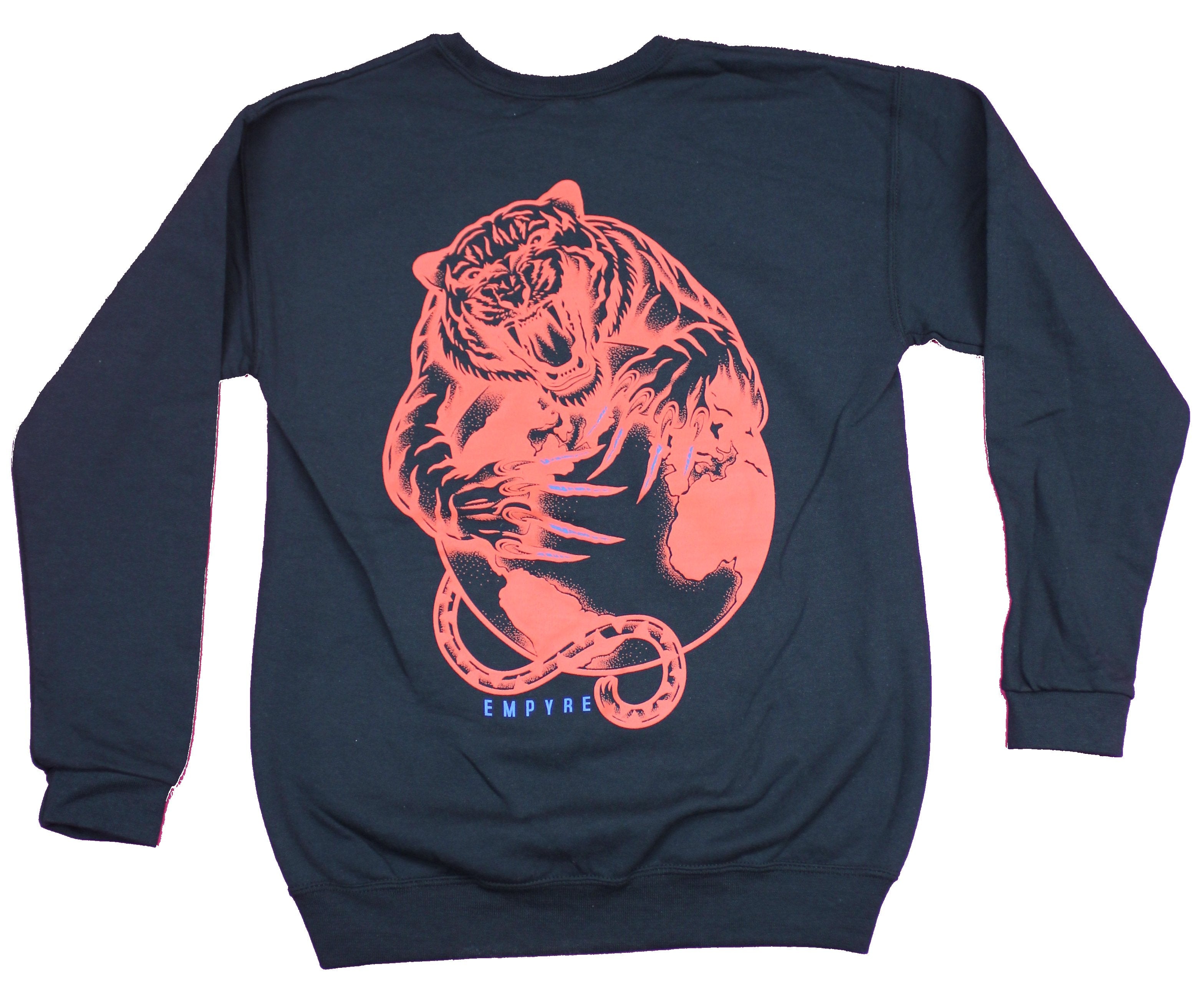 Empyre Mens Sweatshirt  - Tiger Lapel Tiger Earth Back Image