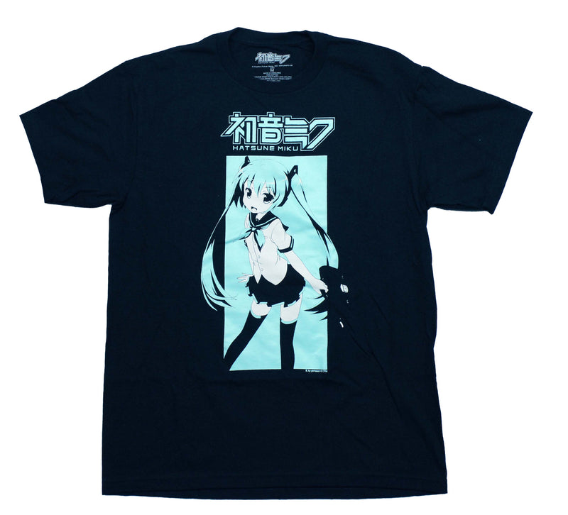 Hatsune Miku Mens T-Shirt -  Blue Box Hatsune Under Kanji