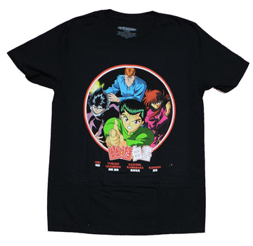 Yu Yu Hakusho Mens T-Shirt - Group Of 4 in Red Kanji Circle