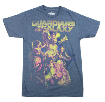 Guardians of The Galaxy (Marvel Comics) Mens T-Shirt - Yellow Print Team