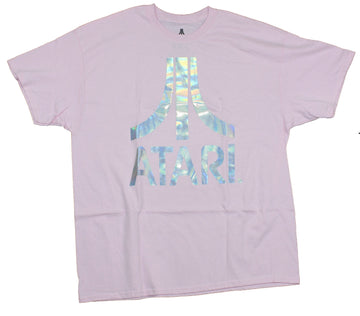Atari Mens T-Shirt - Silver Foil Atari Logo Image