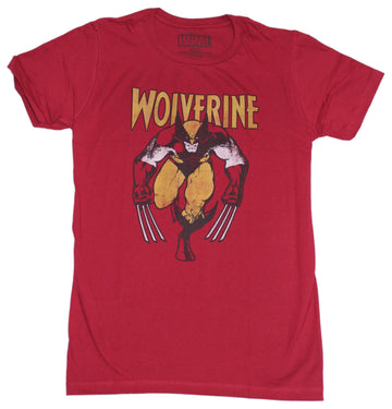 Wolverine Mens T-Shirt  - Charging Distressed Wolvy Under Logo