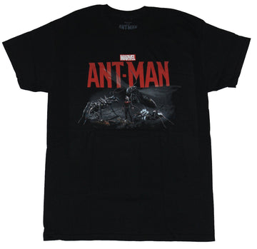 Ant-Man (Marvel Comics) Mens T-Shirt  - ant2man & Ants Under Logo Shadow