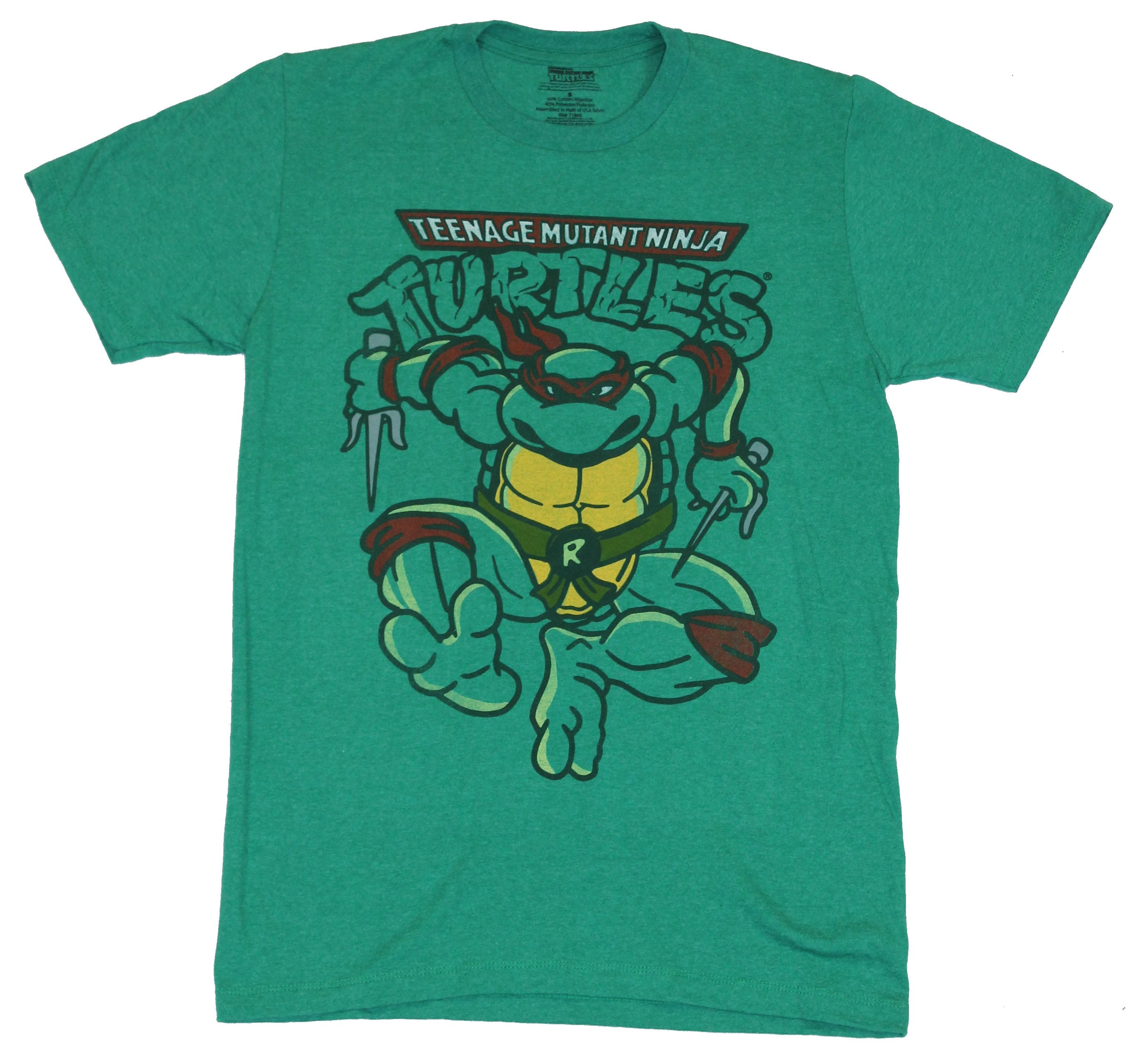 Teenage Mutant Ninja Turtles TMNT Mens T-Shirt -  Series Jumping Raphael Image