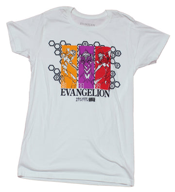 Evangelion Mens T-Shirt - Pink Cityscape Logo Image