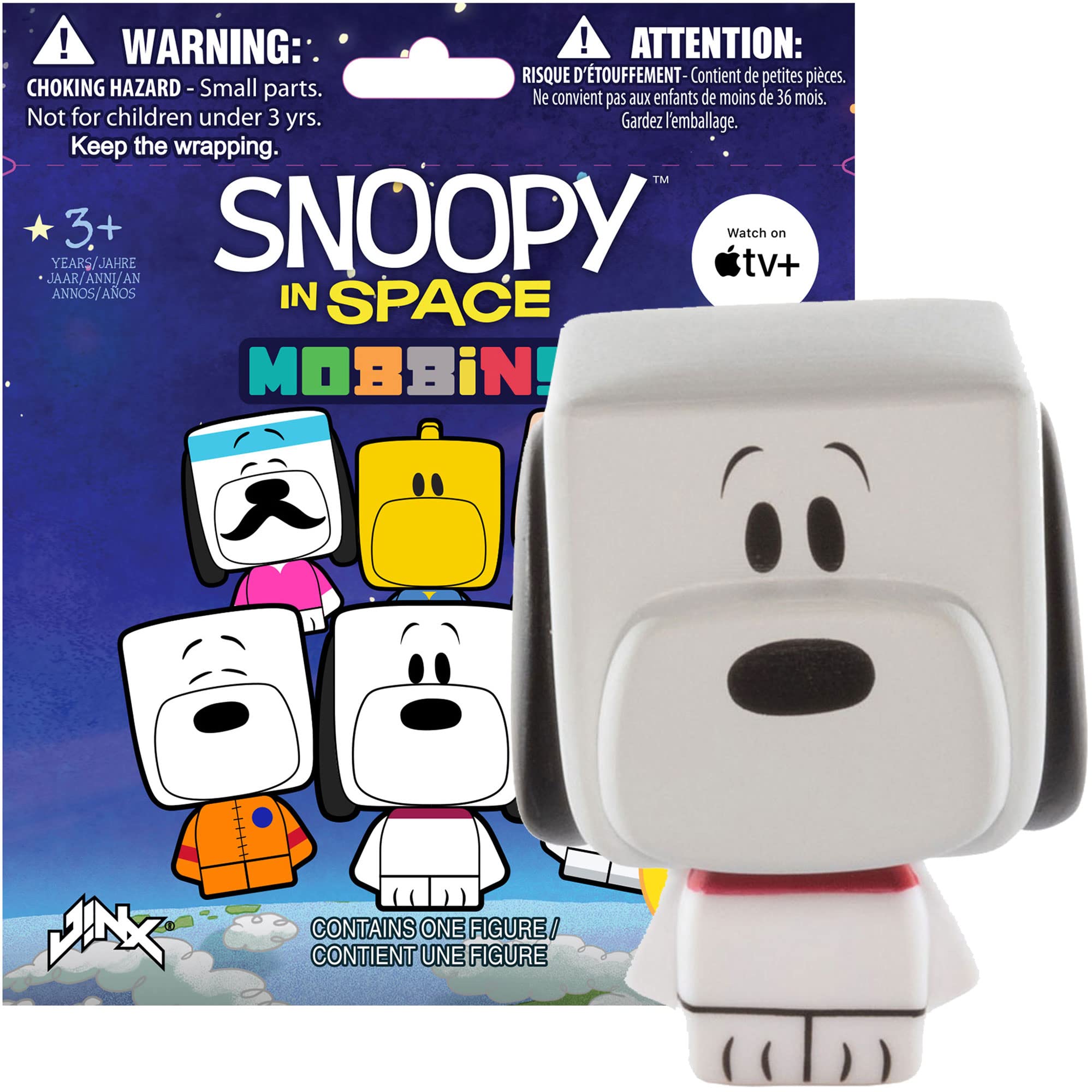 JINX Snoopy in Space Mobbins Toy Blind Pack (One Mystery Figure), 2-in Vinyl Figure from Apple TV+ Series for Fans Ages 3+