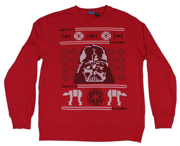 Star Wars Mens Crewneck Sweatshirt- Christmas Sweater Darth Vader Style