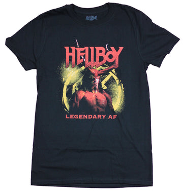 Hellboy Mens  T-Shirt - Legendary AF Picture Crest Image