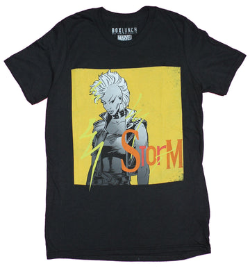 Storm of The X-Men Mens T-Shirt - Mohawk Pose in a Yellow Comic Box