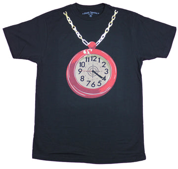 Clock Chain Mens T-Shirt  -  Novelty Big Clock Foil Chain Image