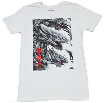 Yu-Gi-Oh! Mens T-Shirt - Attacking Blue Eyes Dragon Kanji Box