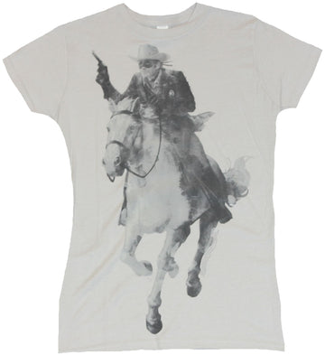 The Lone Ranger Girls Juniors  T-Shirt - Galloping Movie Image