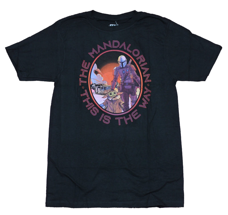 Star Wars Mandalorian Mens T-Shirt - This is the Way Mando Grogu Circle