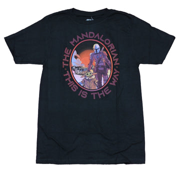 Star Wars Mandalorian Mens T-Shirt - This is the Way Mando Grogu Circle