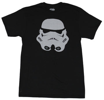 Star Wars Mens T-Shirt - Jersey Holes White Print Stormtrooper Helmet Image