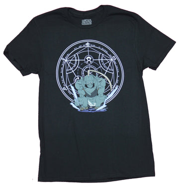 Full Metal Alchemist Mens T-Shirt - Alphonse Seated in Transmutation Circle