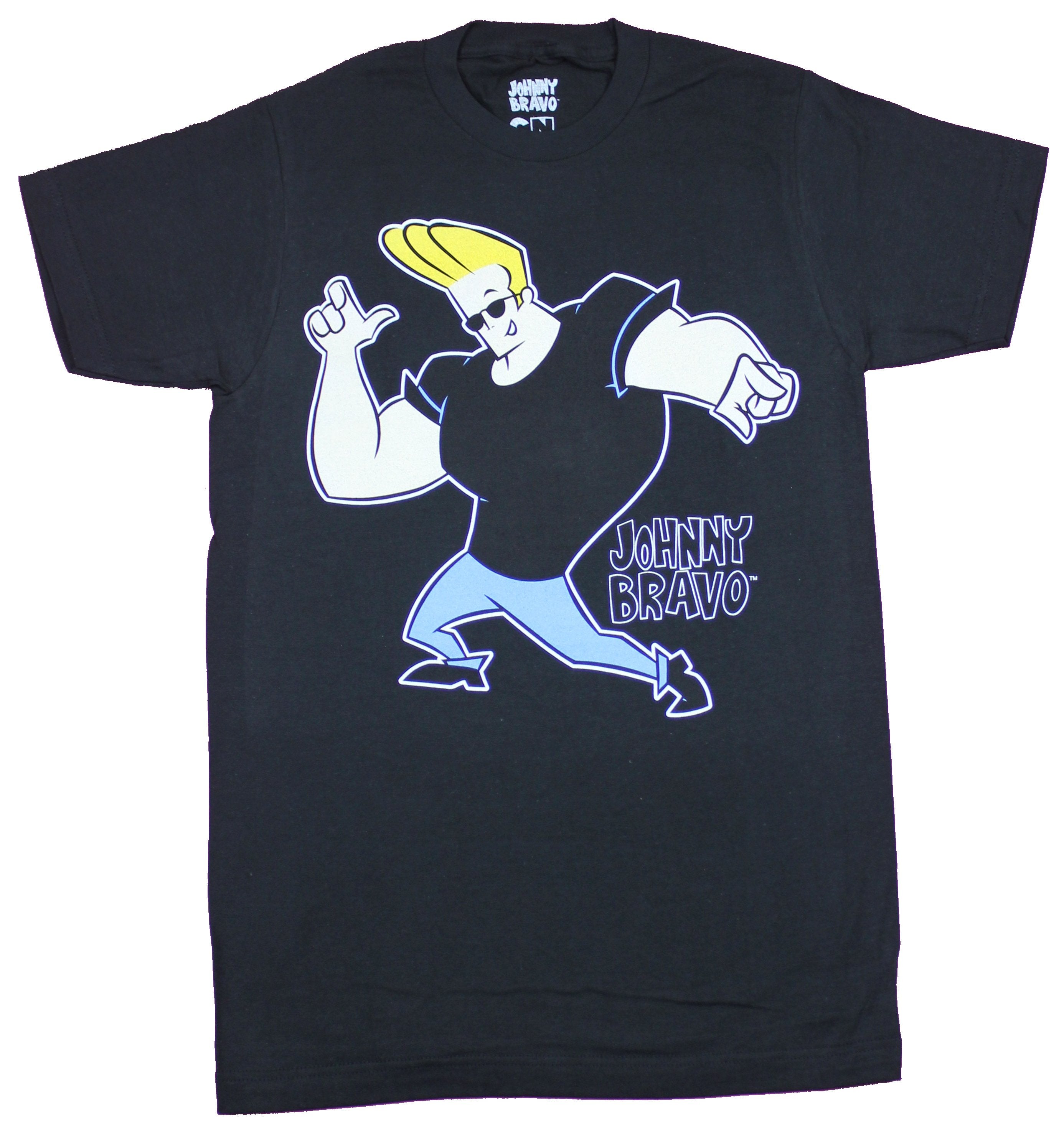 Johnny Bravo Mens T-Shirt - Smile and Point Cool Pose