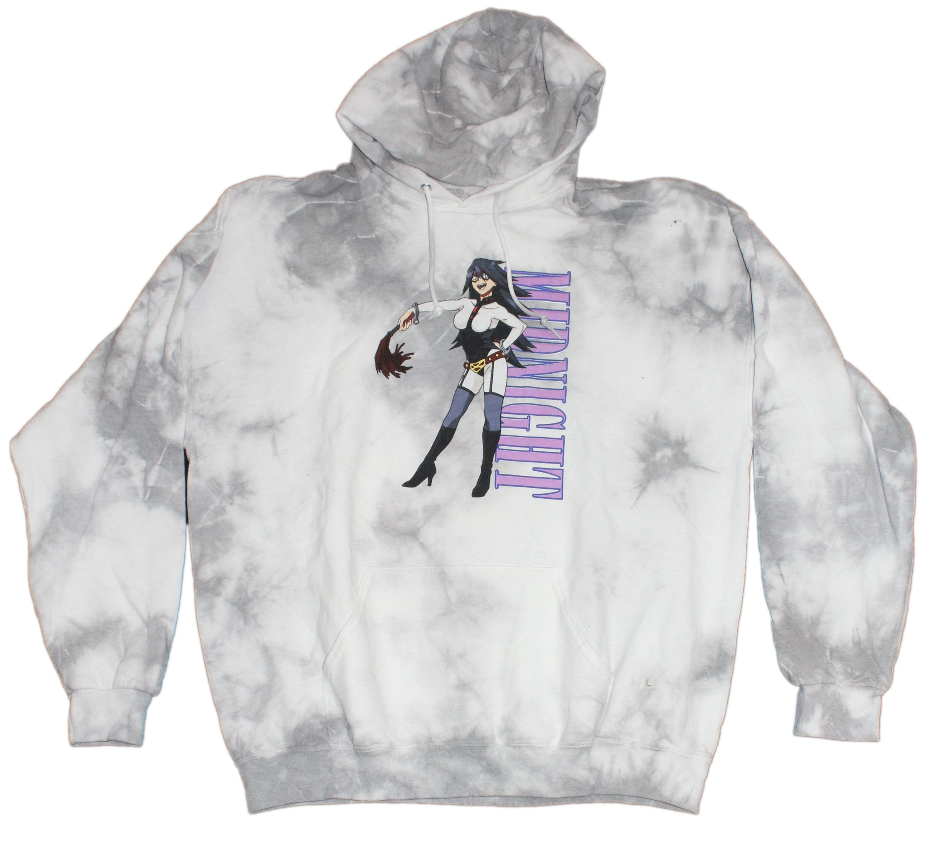White Gray Marbled Tie Dye My Hero Academia Hoodie Midnight