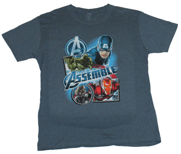 The Avengers (Marvel Comics) Mens T-Shirt - Assemble Big Four Collage Image