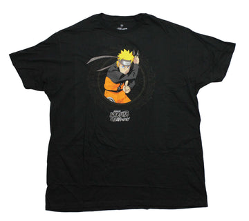 Naruto Shippuden Mens T-Shirt -  Knife Outlined Frame Doing One Hand Sign