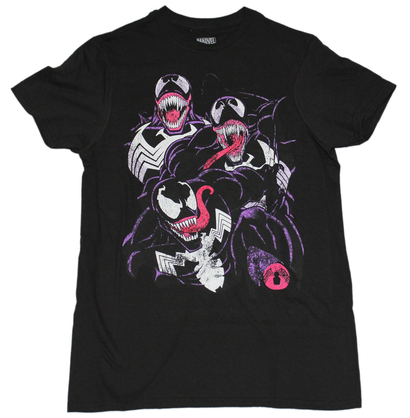 Venom Mens T-Shirt - Distressed Triple Venom Attack Image