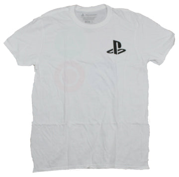 PlayStation Mens T-Shirt - Lapel Logo Front Color Buttons Back