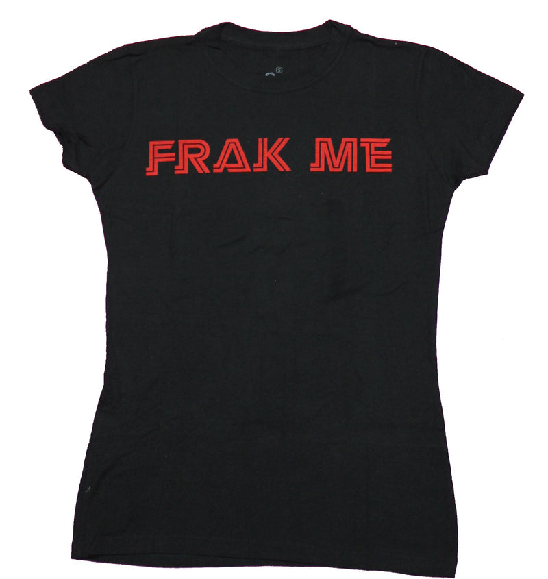 Battlestar Galactica Girls Juniors T-Shirt - Frak Me Spine Back