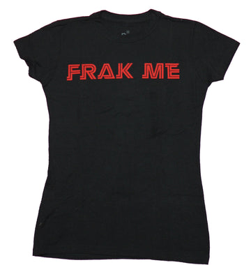 Battlestar Galactica Girls Juniors T-Shirt - Frak Me Spine Back