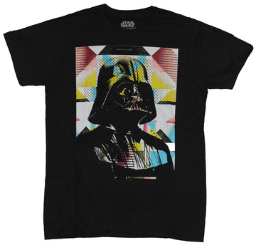 Star Wars  Mens T-Shirt - Red Yellow Modern Style Vader Head Image