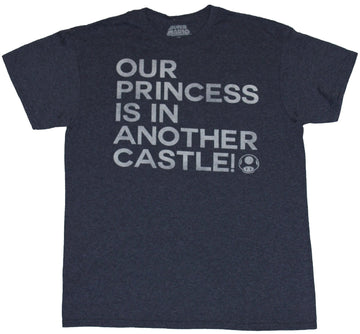 Super Mario Brothers Mens  T-Shirt - Our Princess is in Another Castle Words