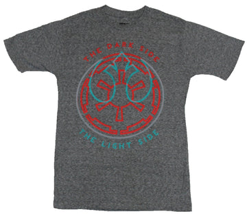 Star Wars  Mens T-Shirt - The Light side The Dark Side Intertwined Logos