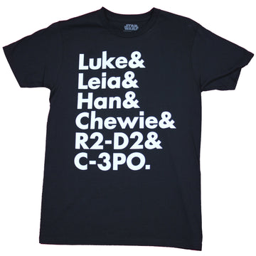 Star Wars  Mens T-Shirt - Rebels Named Luke Leia Han Chewie Etc