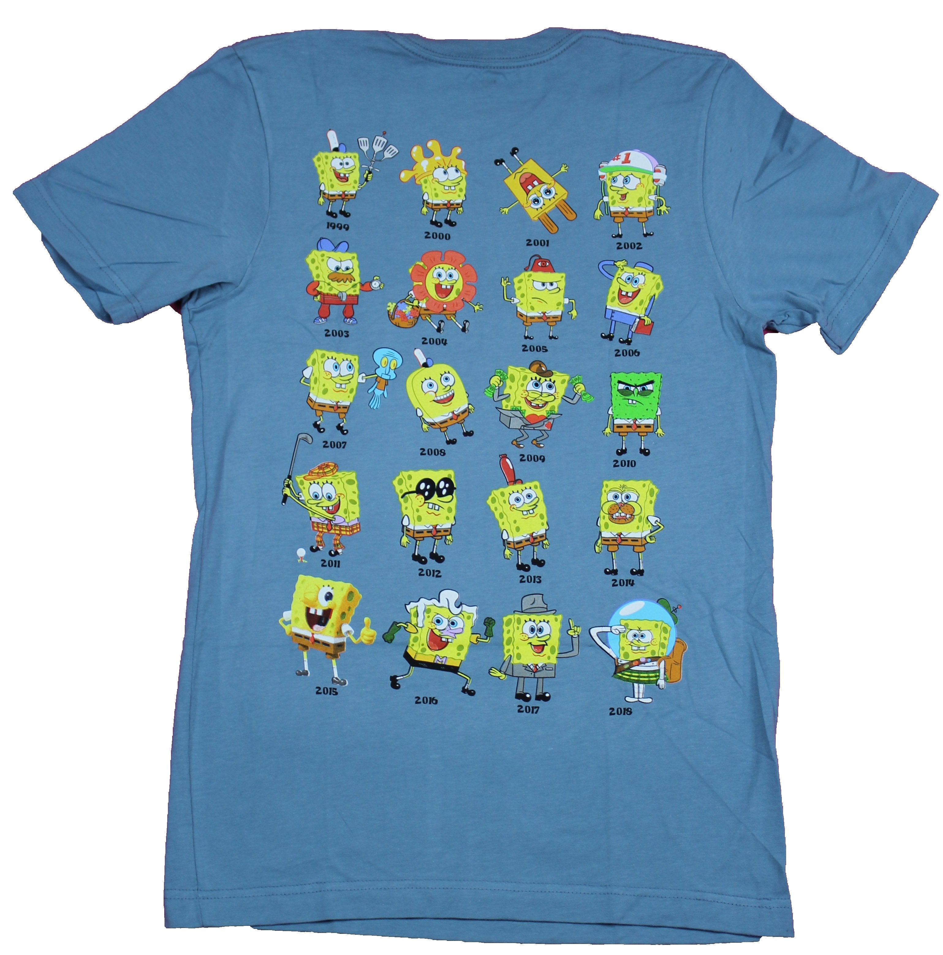 SpongeBob Squarepants Mens T-Shirt  - 20 (Twenty) Years Later Multi-Bobs