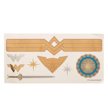 Wonder Woman Logo Removable Tattoos | Logo, Belt, Stars, Tiara, Shield and Sword