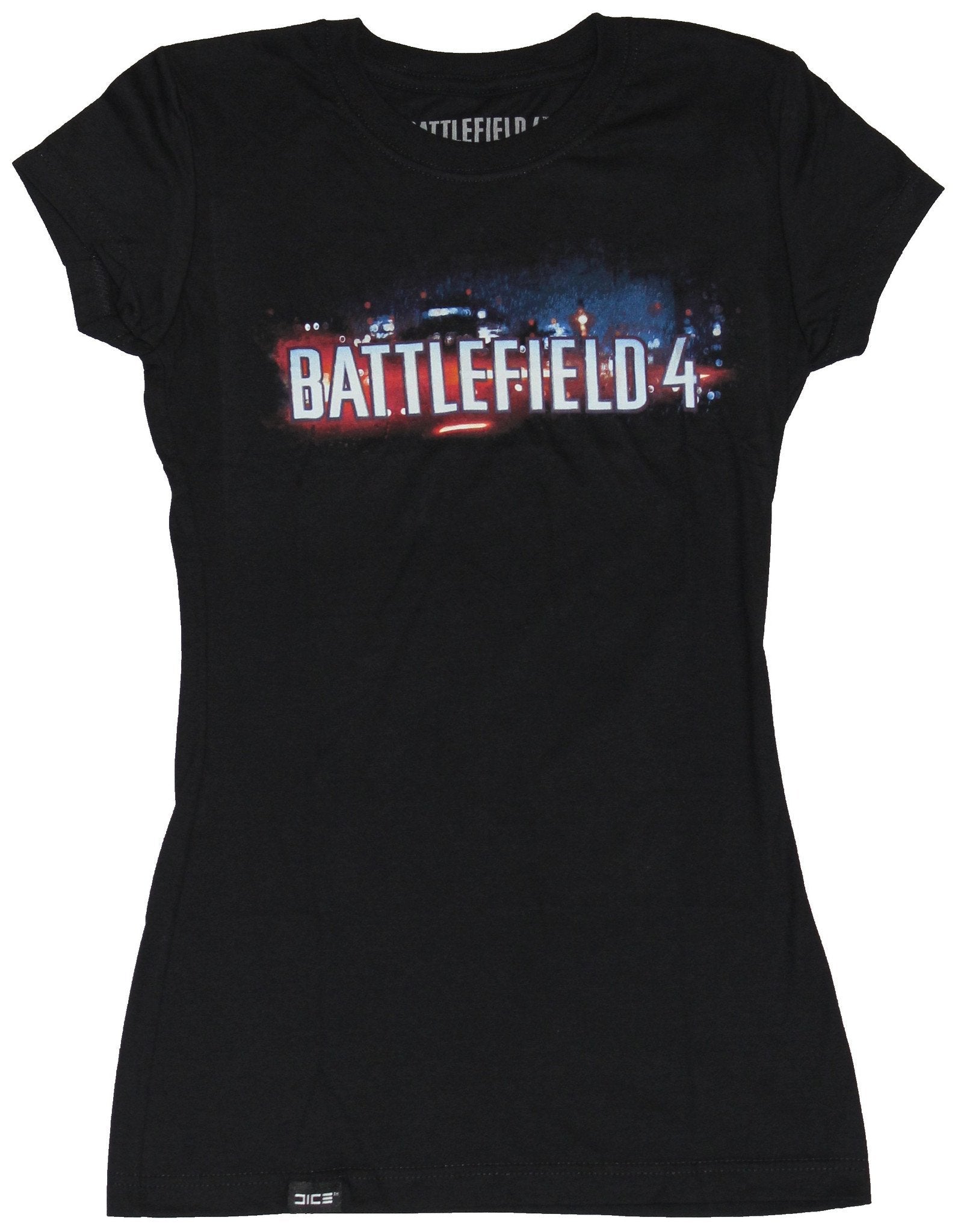 Battlefield 4 Girls Juniors T-Shirt - Horizontal White Word Logo Image