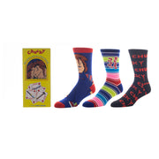 Child's Play Chucky Animigos Adult Crew Socks 3 Pack - Inmyparentsbasement.com