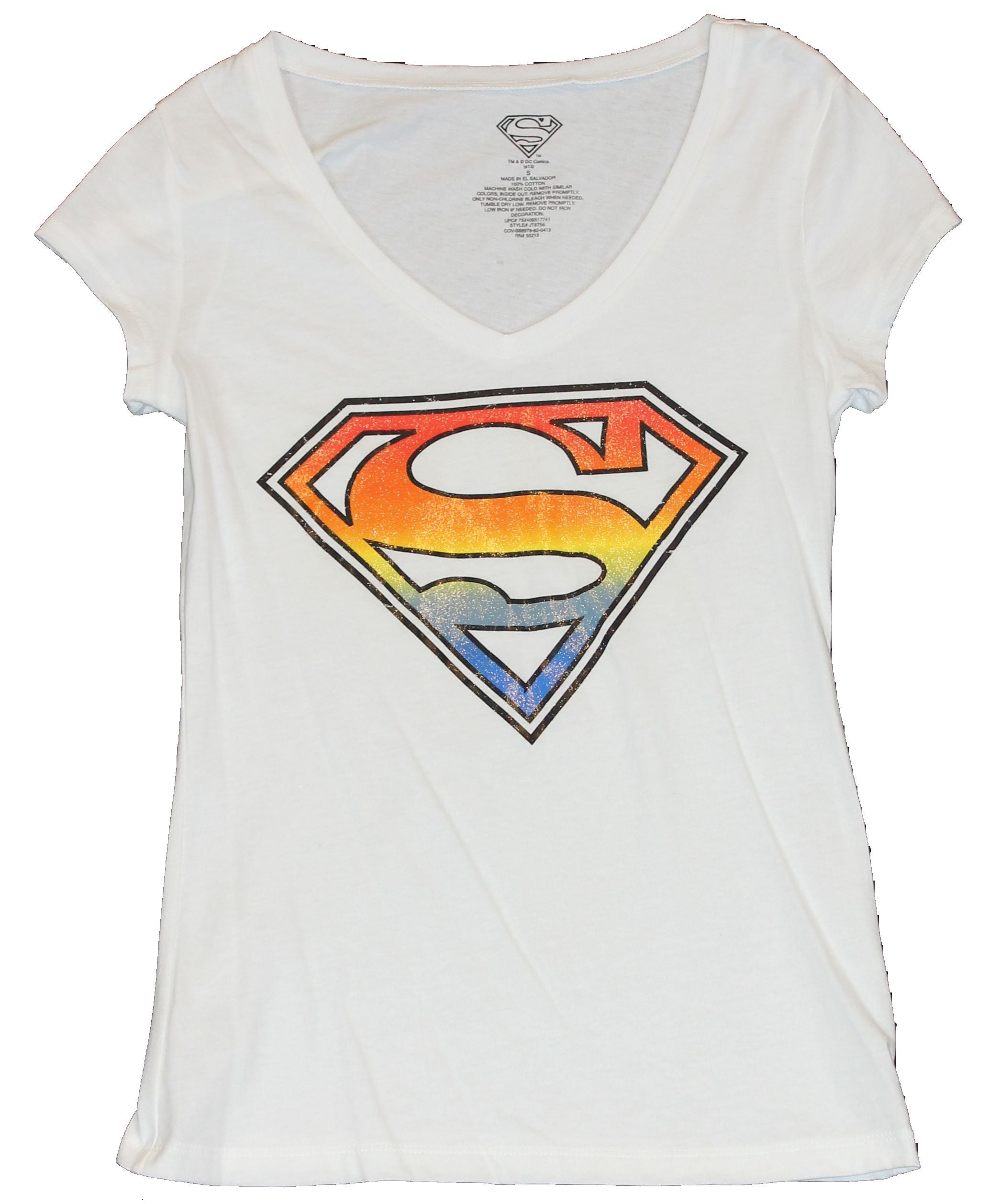 Superman Girls T-Shirt -Man of Steel 3 Color Blend "S" Symbol