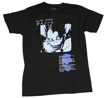 Death Note Mens T-Shirt - Deathnote Ryuk Blue Box Face
