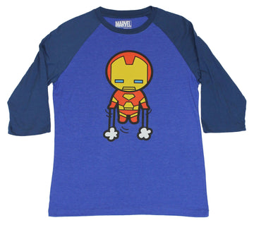 Iron Man 3/4 Sleeves Mens T-Shirt -  Big Head Cutie Jet Boost Image