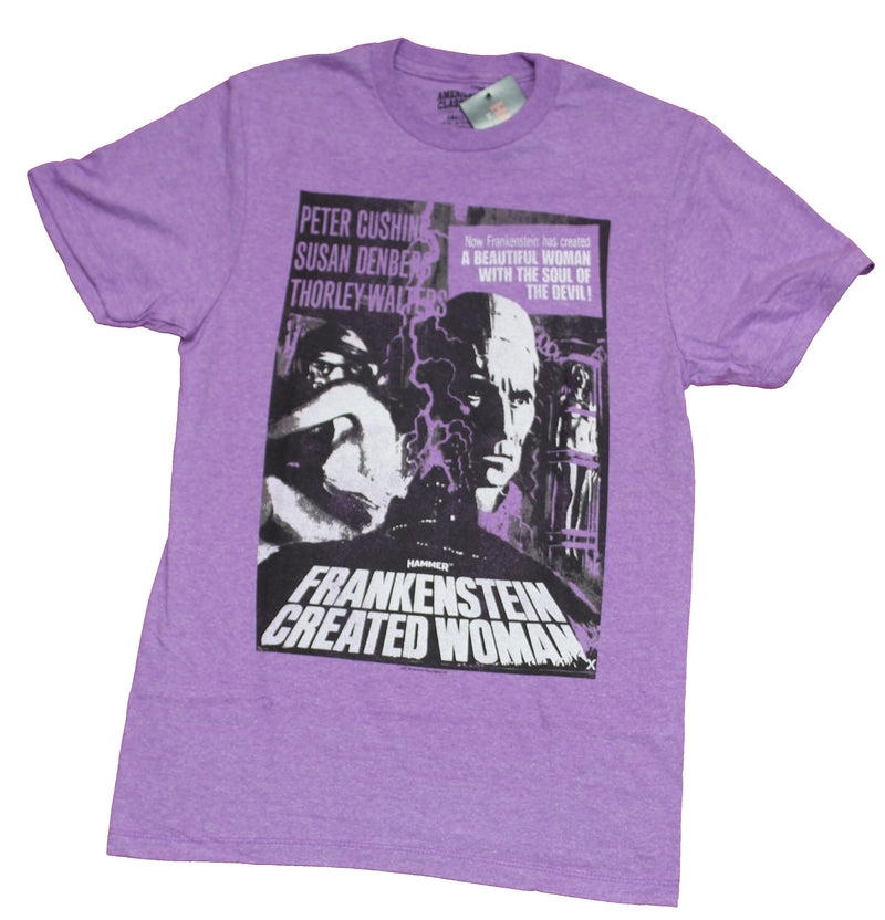 Frankenstein Mens T-Shirt - Created Woman Distressed Poster Hammer Horror - Inmyparentsbasement.com