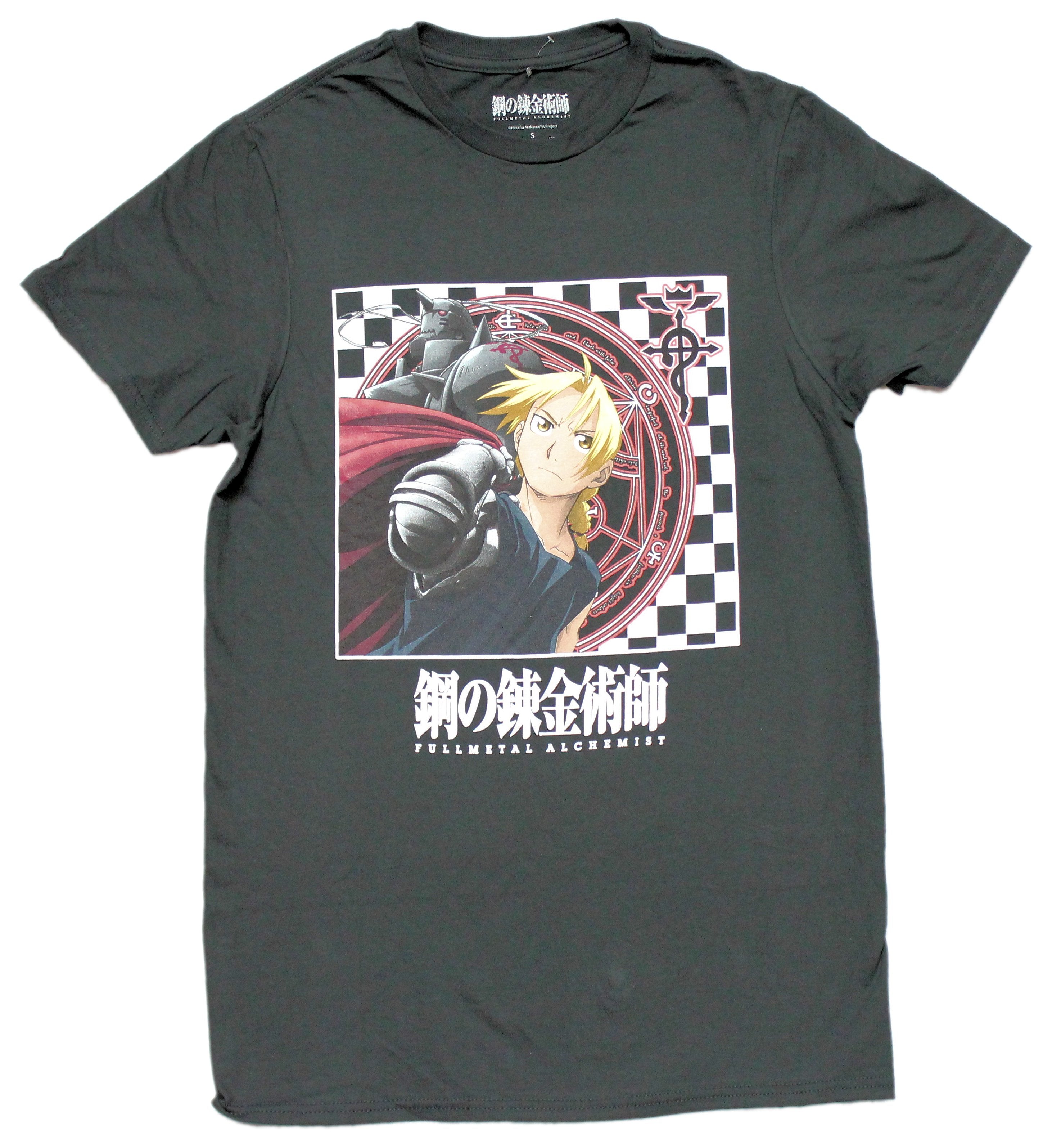 FullMetal Alchemist Mens T-Shirt - Kanji Ed Alphonse & Magic Circle