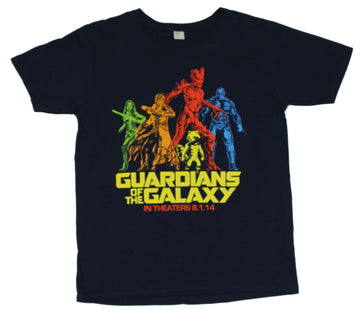 Guardians of the Galaxy Mens T-Shirt  - Primary Colored Hero Images in Theaters