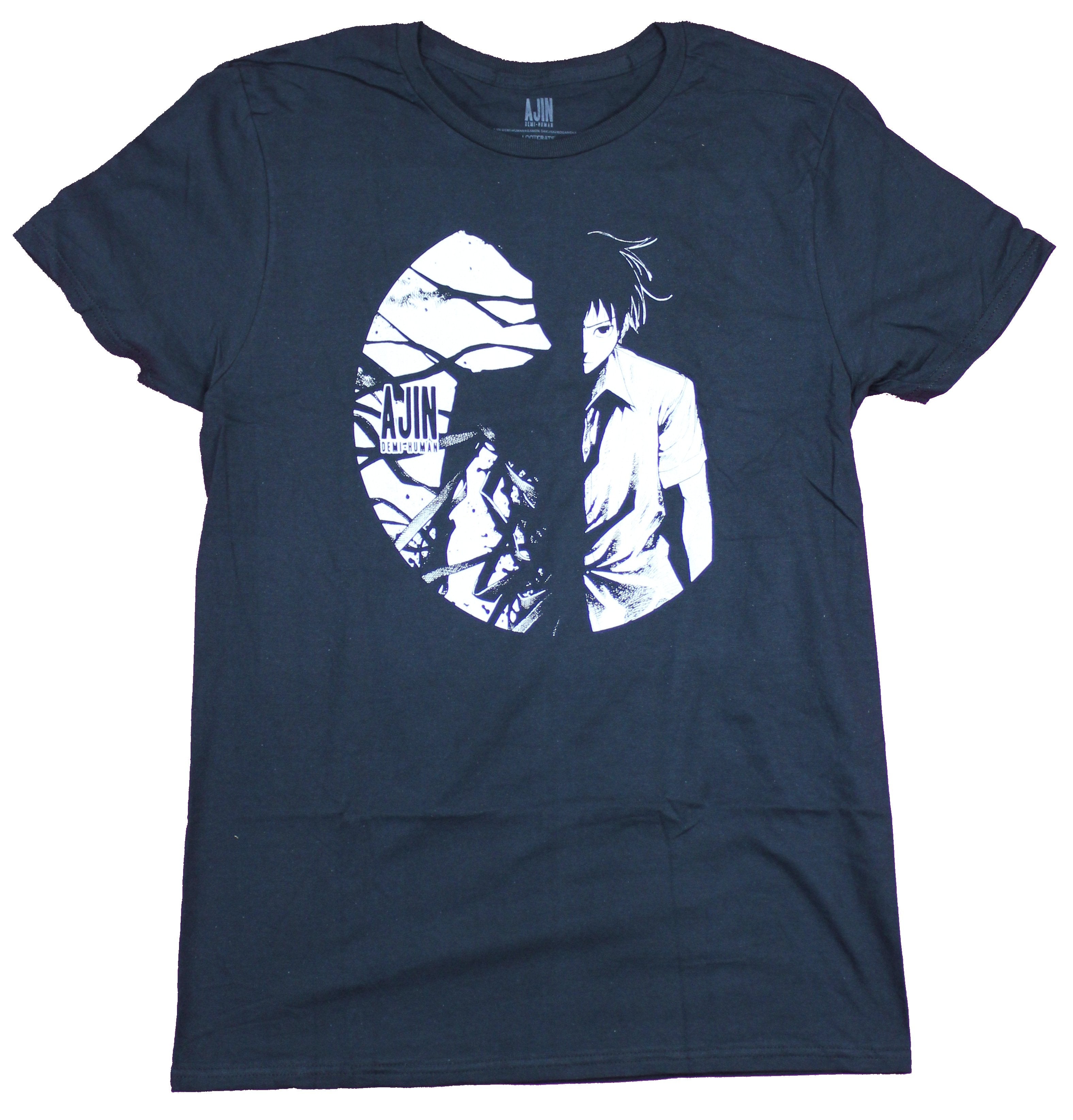 Ajin Demi-Human Mens T-Shirt- Moon lit Black & Whit Ajin Image